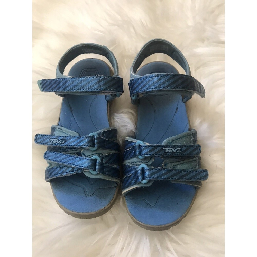 Teva Tirra Metallic Strip Sandals Blue Sport Beach Summer Shoes Cruise girls 13